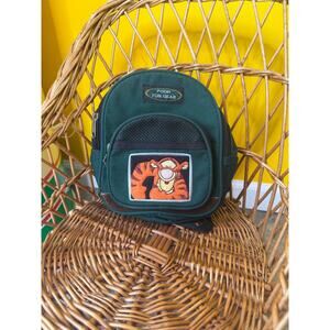 Rare Vintage Disney Pooh Fun Gear Tigger Mini Backpack Green y2K